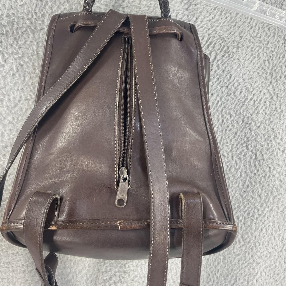 Brighton Backpack Purse Womens Brown Black Croc Embossed Leather Bag Western - Picture 14 of 16